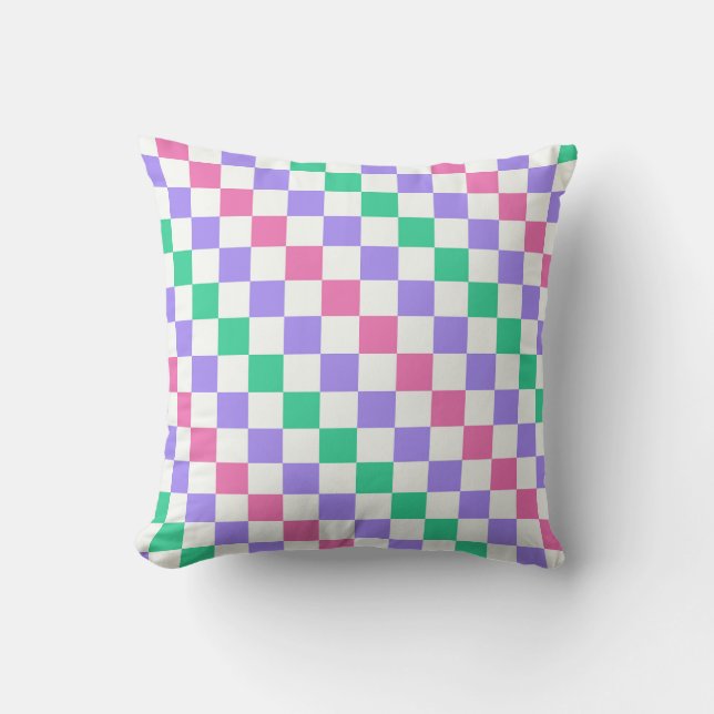 Candy shop diagonal checkerboard pattern kudde (Framsida)