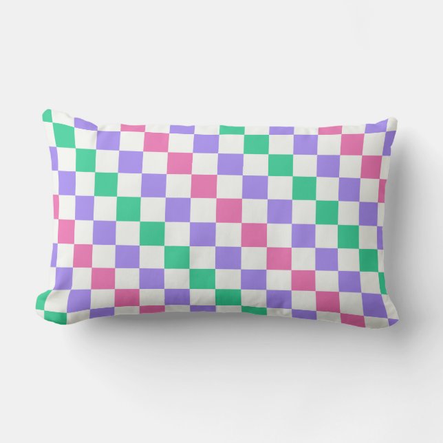 Candy shop diagonal checkerboard pattern lumbarkudde (Framsida)