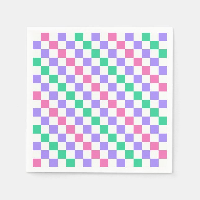 Candy shop diagonal checkerboard pattern pappersservett (Framsidan)