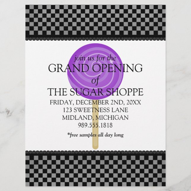 Candy Shop Grand Open Notice Flyers (Framsidan)