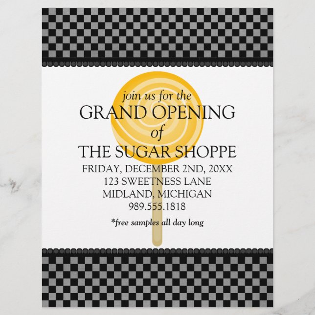 Candy Shop Grand Open Notice Flyers (Framsidan)