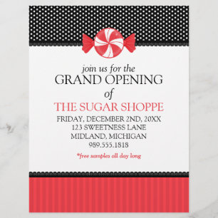 Candy Shop Grand Open Notice Flyers