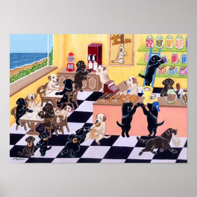 Candy Shop Labradors Artwork Poster (Framsidan)