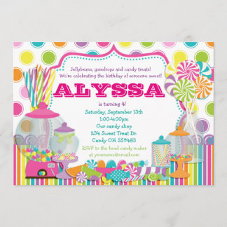 Candy Shop- och Sweet Shoppe-partiets inbjudan