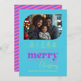 Candy Shop Träd Doodle Modern Retro Helgdag Photo Julkort