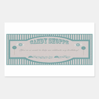 Candy Shoppe Stickers - Teal Rektangulärt Klistermärke
