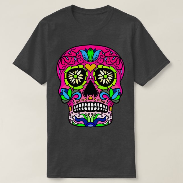 Candy Skull Blue T Shirt (Design framsida)