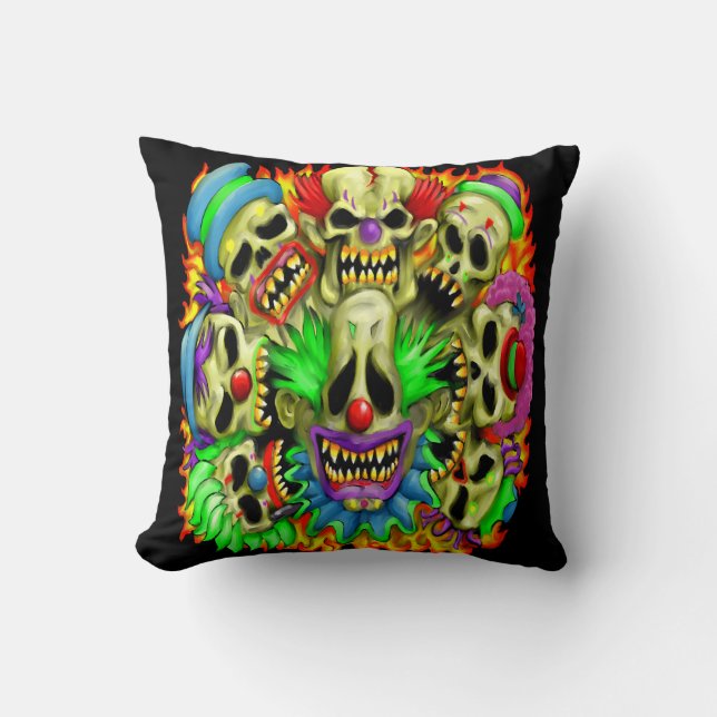 Candy Skull Clowns Kudde (Framsida)