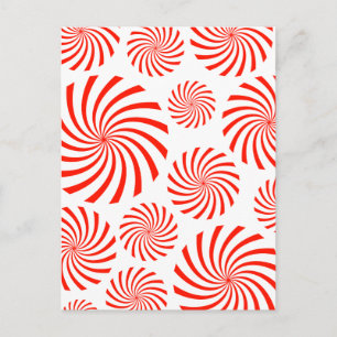 Candy Spiral Peppermint Swirl Design Vykort