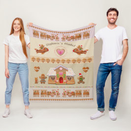 Candy-Sprinkled Gingerbröd House and Steam Tåg Fleecefilt