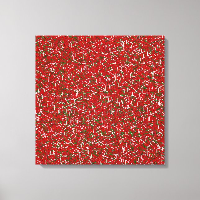 Candy Sprinkles med Polka dots Kanvastryck, Red Canvastryck (Framsida)