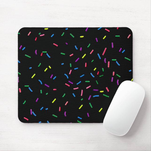 Candy Sprinkles on Black Musmatta (Med mus)
