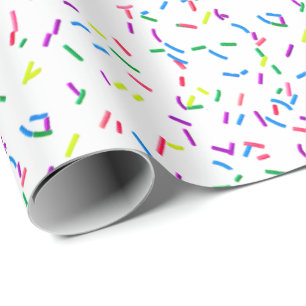Candy Sprinkles On White Wrapping Papper Presentpapper