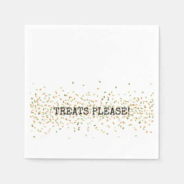 Candy Sprinkles TREATS PLEASE Halloween Kids Fall Pappersservett (Framsidan)