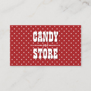 Candy Store-Affärskort av sötstjärt Mönster Visitkort
