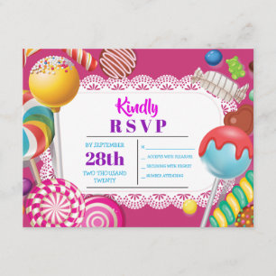 CANDY STORE RSVP Bat Mitzvah-inbjudan Inbjudningar