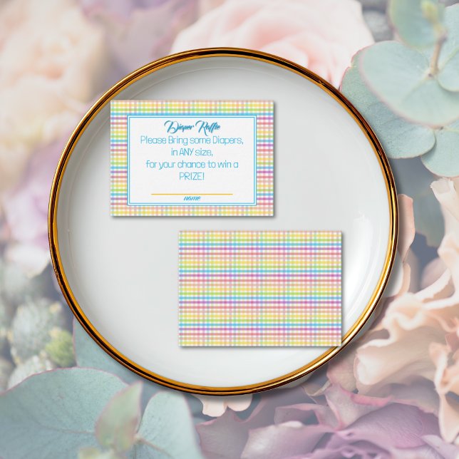 Candy Stripe Pink Colorful Rainbow Diaper Raffle  Tilläggskort (Skapare uppladdad)