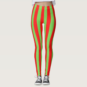 Candy Stripe Röd Grön Leggings