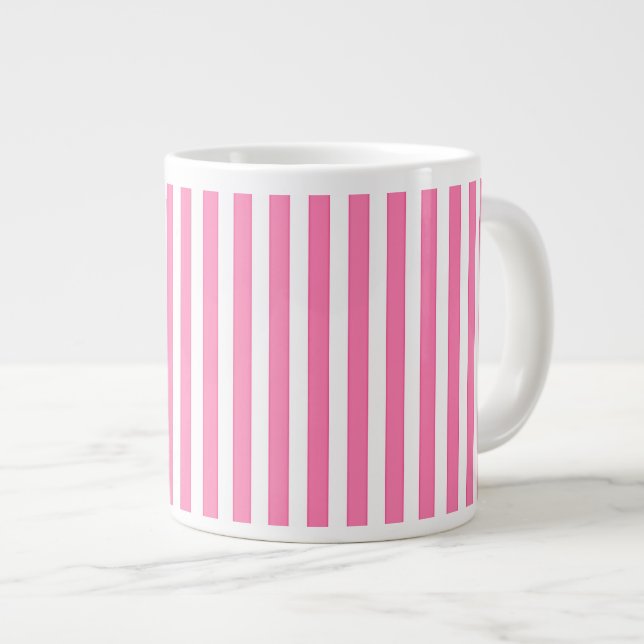 Candy Stripe Rosa  Jumbo Mugg (Framsida höger)