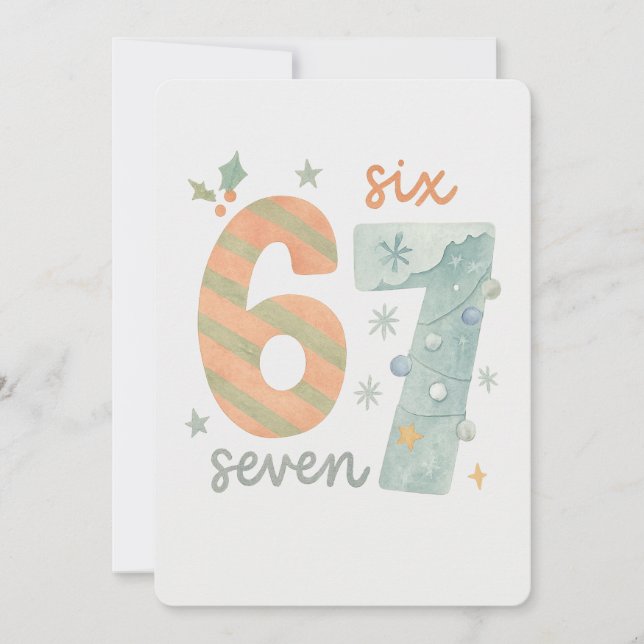 Candy Stripe & Snowflake 67 – Handgjord Holiday Nu Inbjudningar (Framsida)