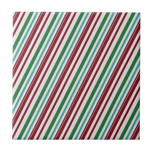 Candy Stripes Glitter Kakelplatta (Framsidan)