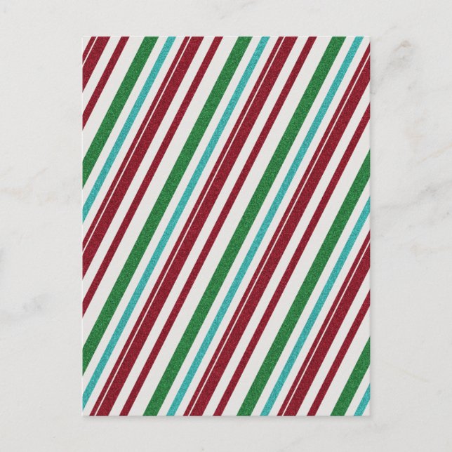 Candy Stripes Glitter Vykort (Framsida)