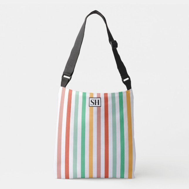 Candy Stripes Monogram-handväskor Axelväska (Framsida)