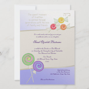 Candy Sweet Bat mitzvah Inbjudningar
