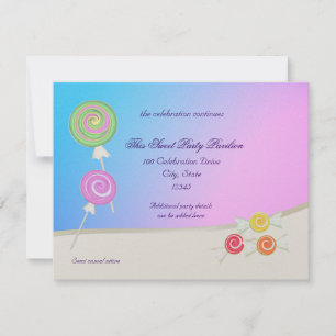 Candy Sweet Blue Raspberry Bat mitzvah Inbjudningar