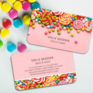 Candy Sweet, Cake Shop, Pastry Shop Visitkort