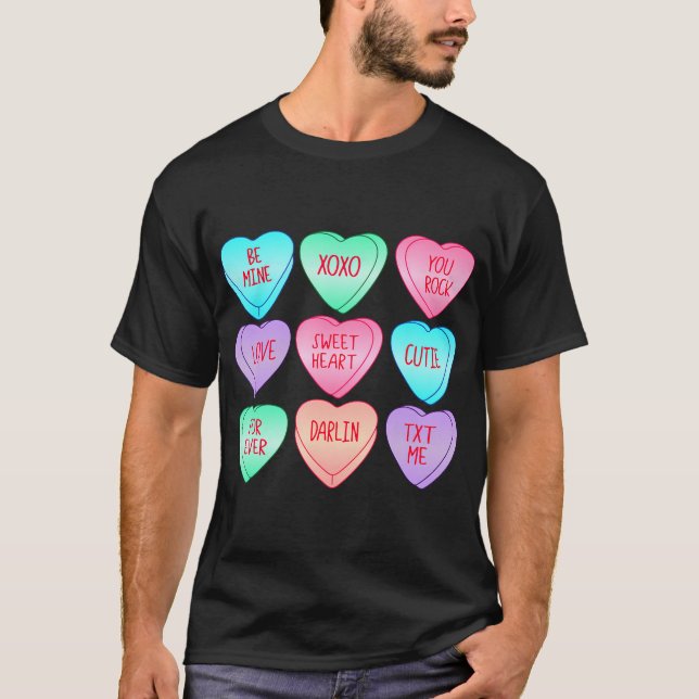 Candy Sweet Heart Kärlek Valentines day Shirt Wome T Shirt (Framsida)
