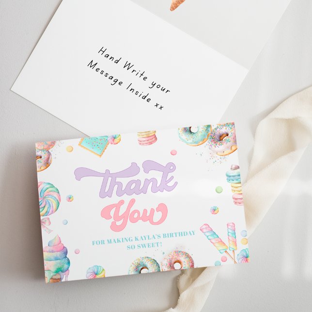 Candy Sweet Shop Pastel Girls Birthday Tack Kort (Skapare uppladdad)