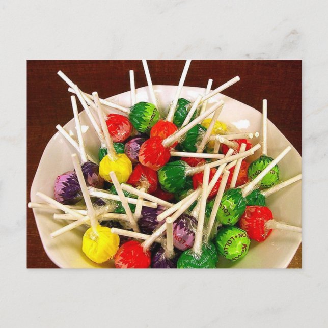 Candy sweets lollipop sucker snack behandlar din m vykort (Framsida)