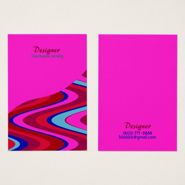 Candy Swirl-Red Shock rosa Design Visning Card Visitkort (Framsida & baksida)