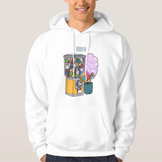 Candy tecknad illustration hoodie (Framsida)