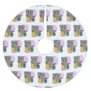 Candy tecknad illustration julgransmatta borstad polyester