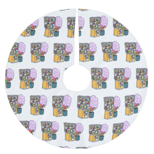 Candy tecknad illustration julgransmatta borstad polyester (Framsidan)