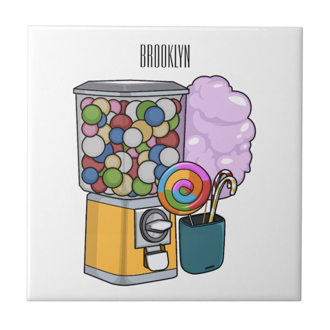 Candy tecknad illustration kakelplatta (Framsidan)