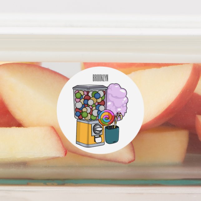 Candy tecknad illustration klistermärke (Påsatt)