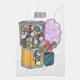 Candy tecknad illustration kökshandduk