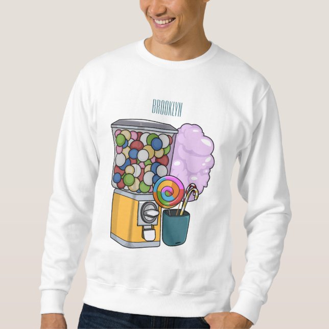 Candy tecknad illustration lång ärmad tröja (Framsida)