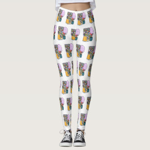 Candy tecknad illustration leggings