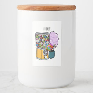 Candy tecknad illustration mat etikett