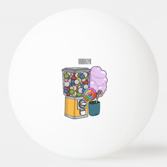 Candy tecknad illustration pingisboll (Framsidan)