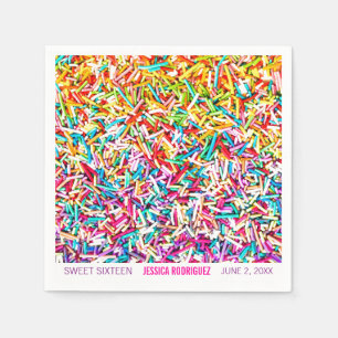 Candy Temaparty Napkin Sprinkles Sweet 16 Pappersservett