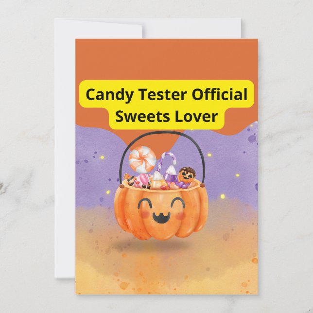 Candy Tester Official Sweets Lover Tack Kort (Framsida)