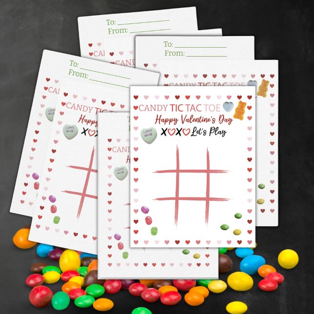Candy Tic Tac Toe Valentine Anteckningskort (Skapare uppladdad)