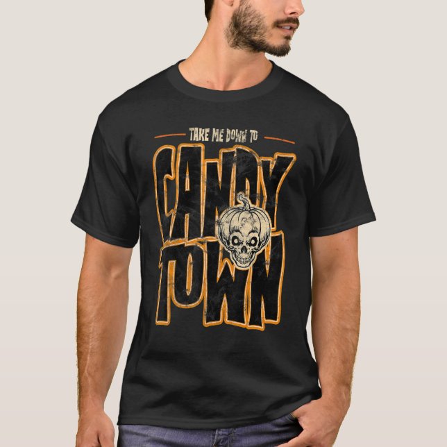Candy Town Crazy Pumpkin Head T Shirt (Framsida)
