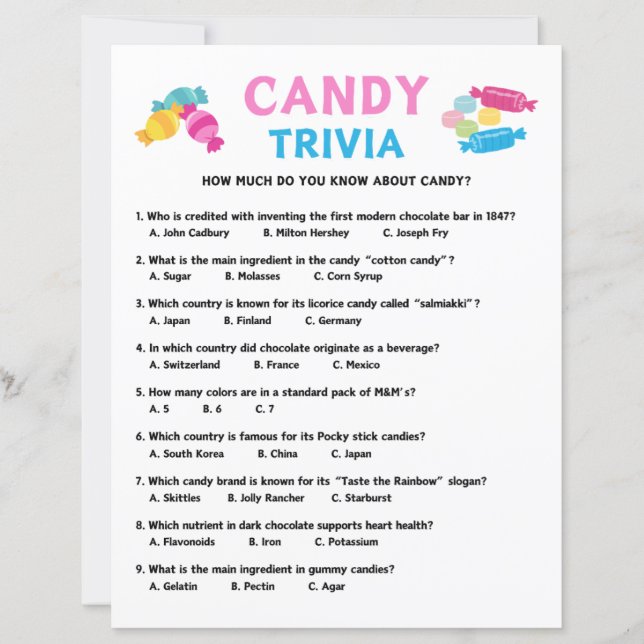 Candy Trivia Game (Framsida)