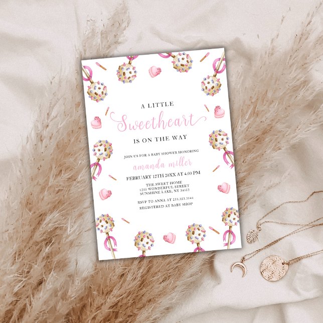 Candy Valentine Little Sweetheat Baby Shower Inbjudningar (Candy Valentine Little Sweetheat Baby Shower Invitation)
